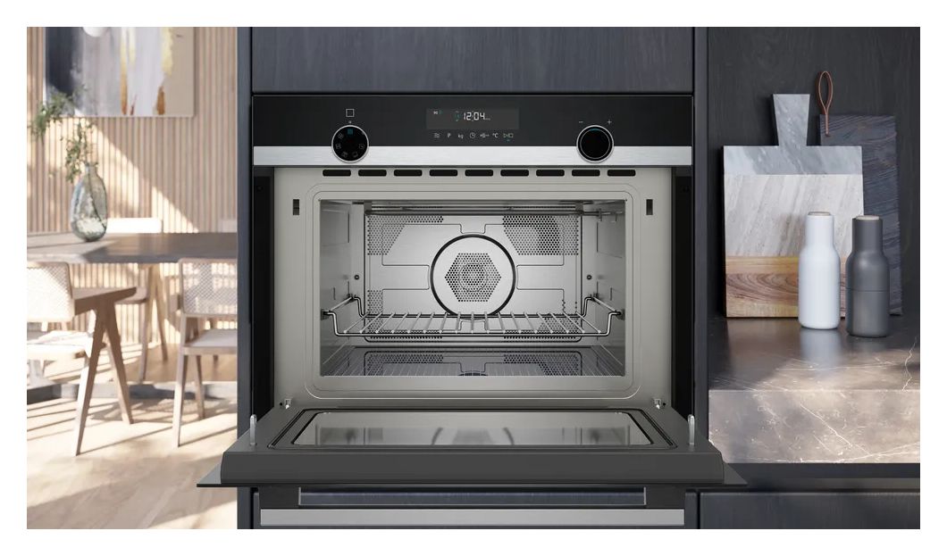 iQ500 CM585AGS1 Einbaubackofen kompakt AutoClean Mikrowelle 