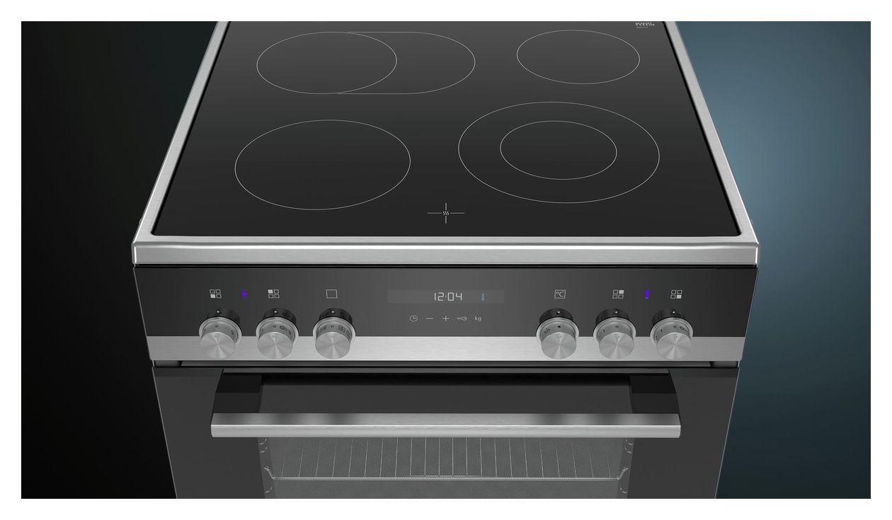 iQ500 HK9S5A240 Freistehender Herd Elektro normal mit Glaskeramik Kochfeld 