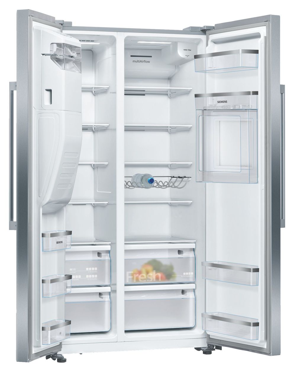 iQ500 KA93GAIEP Side-by-Side Kühl-/ Gefrierkombination 369 l / 191 l 323 kWh NoFrost 1787 mm x 908 mm  (Edelstahl) 