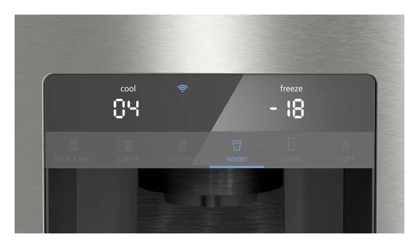 iQ500 KF96IAPEA Side-by-Side Kühl-/ Gefrierkombination 375 l / 199 l 327 kWh NoFrost 1830 mm x 905 mm  (Gebürsteter Stahl) 