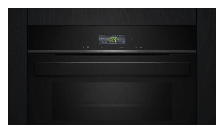 iQ700 CM924G1B1 Einbaubackofen kompakt AutoClean Mikrowelle (Schwarz/Edelstahl) 