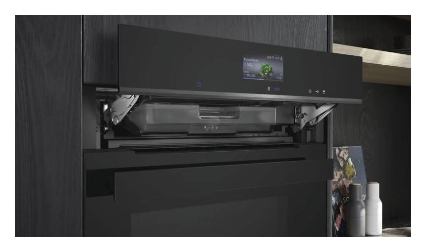 iQ700 CS936GCB1 Einbaubackofen kompakt Dampfgaren AutoClean (Schwarz/Edelstahl) 