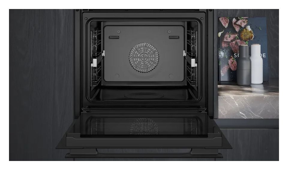 iQ700 HS938GEB1 Einbaubackofen groß Dampfgaren AutoClean (Edelstahl, Schwarz) 