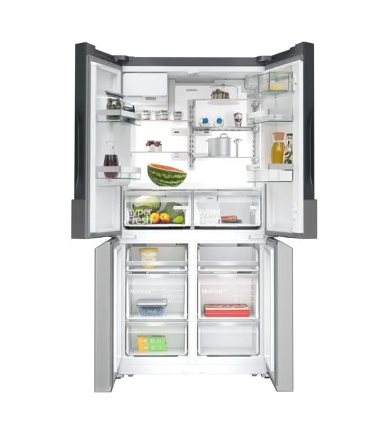 iQ700 KF96DPPEA Side-by-Side Kühl-/ Gefrierkombination French Door 375 l / 199 l 327 kWh NoFrost 1830 mm x 905 mm  (Edelstahl) 