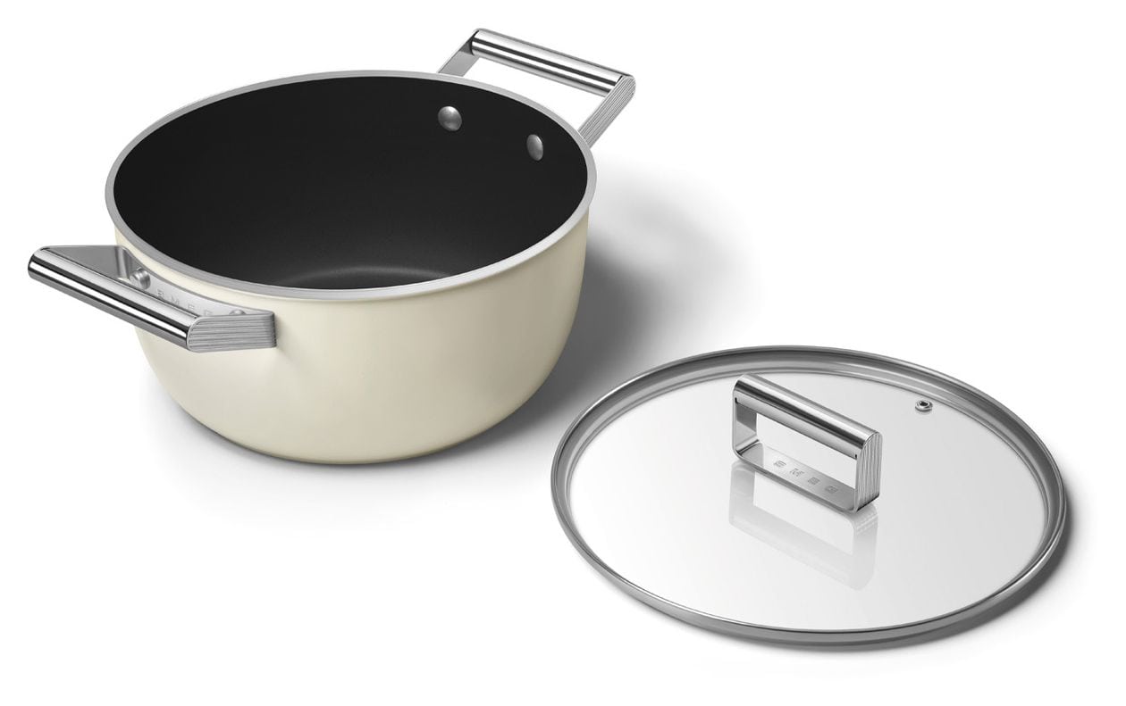 CSF2412CRM Schmortopf 50's Style 24 cm Keramik beschichtet  für alle Herdplatten und Backöfen bis 250° mit Glas-Deckel 