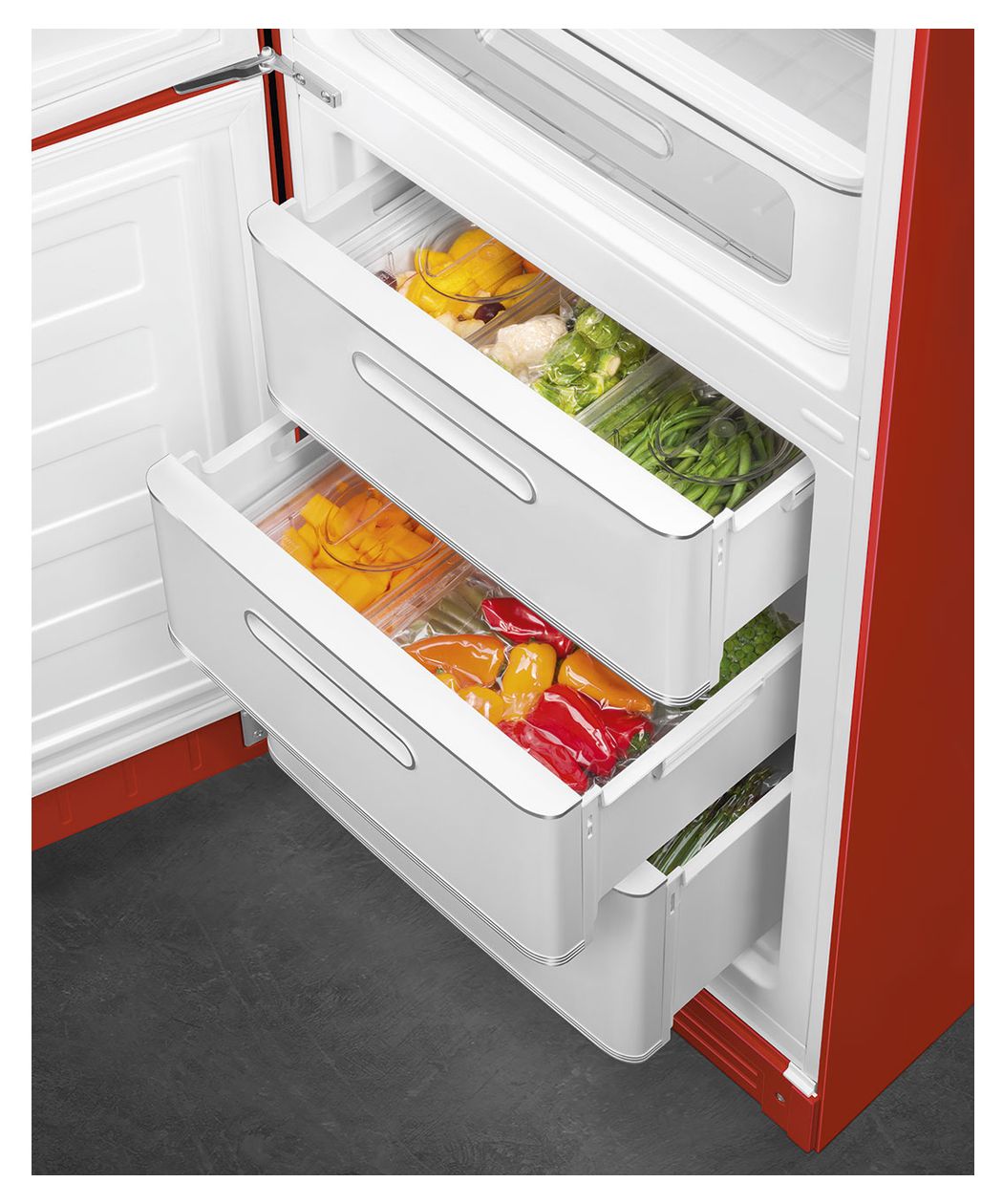 FAB32LRD6 234 l / 97 l Kühl-Gefrierkombi freistehend NoFrost 158 kWh Jahr  (Rot) 