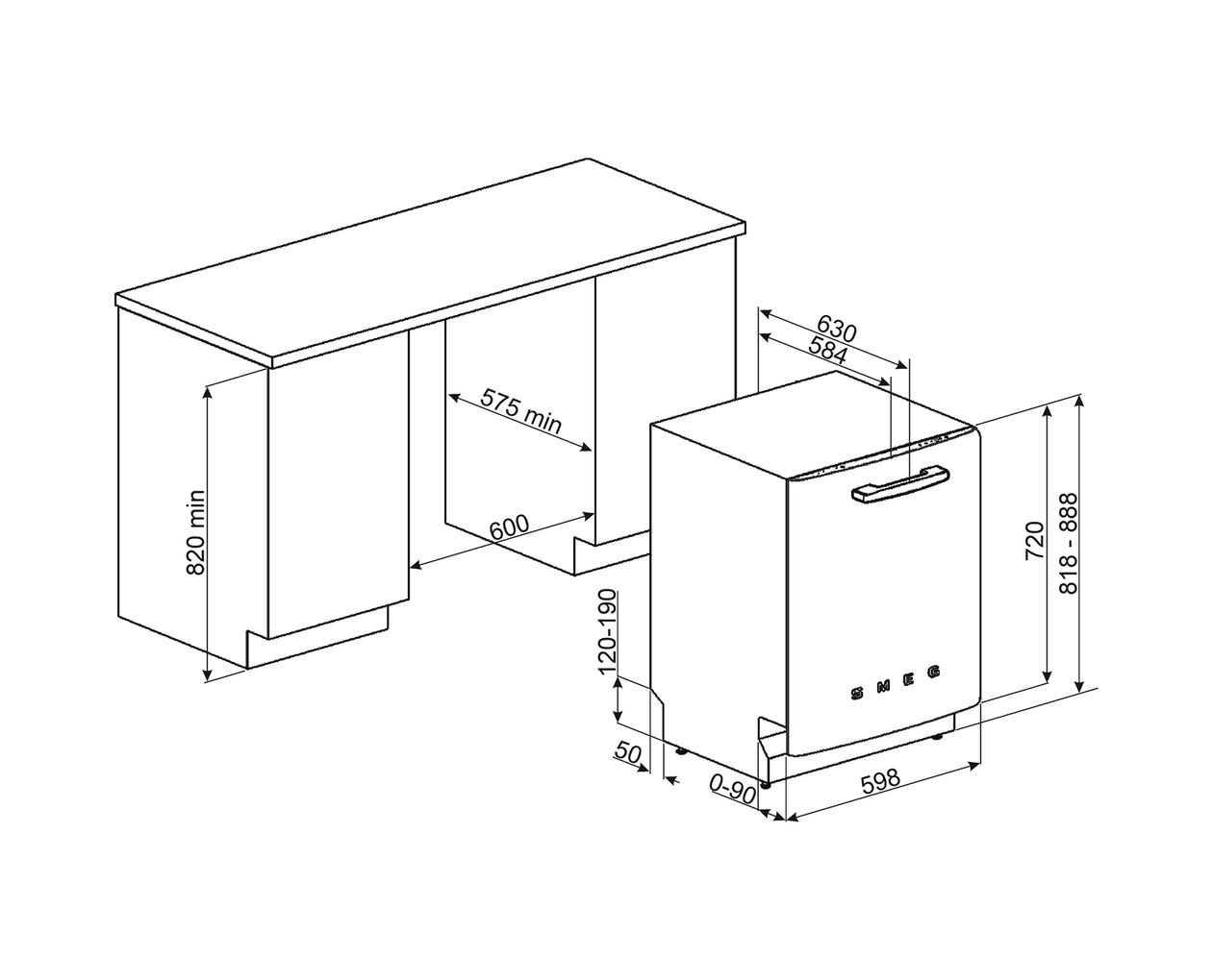 STFABBL3 60 cm Geschirrspüler unterbaufähig Leise 13 Maßgedecke aquaStop Funktion Kondensations 