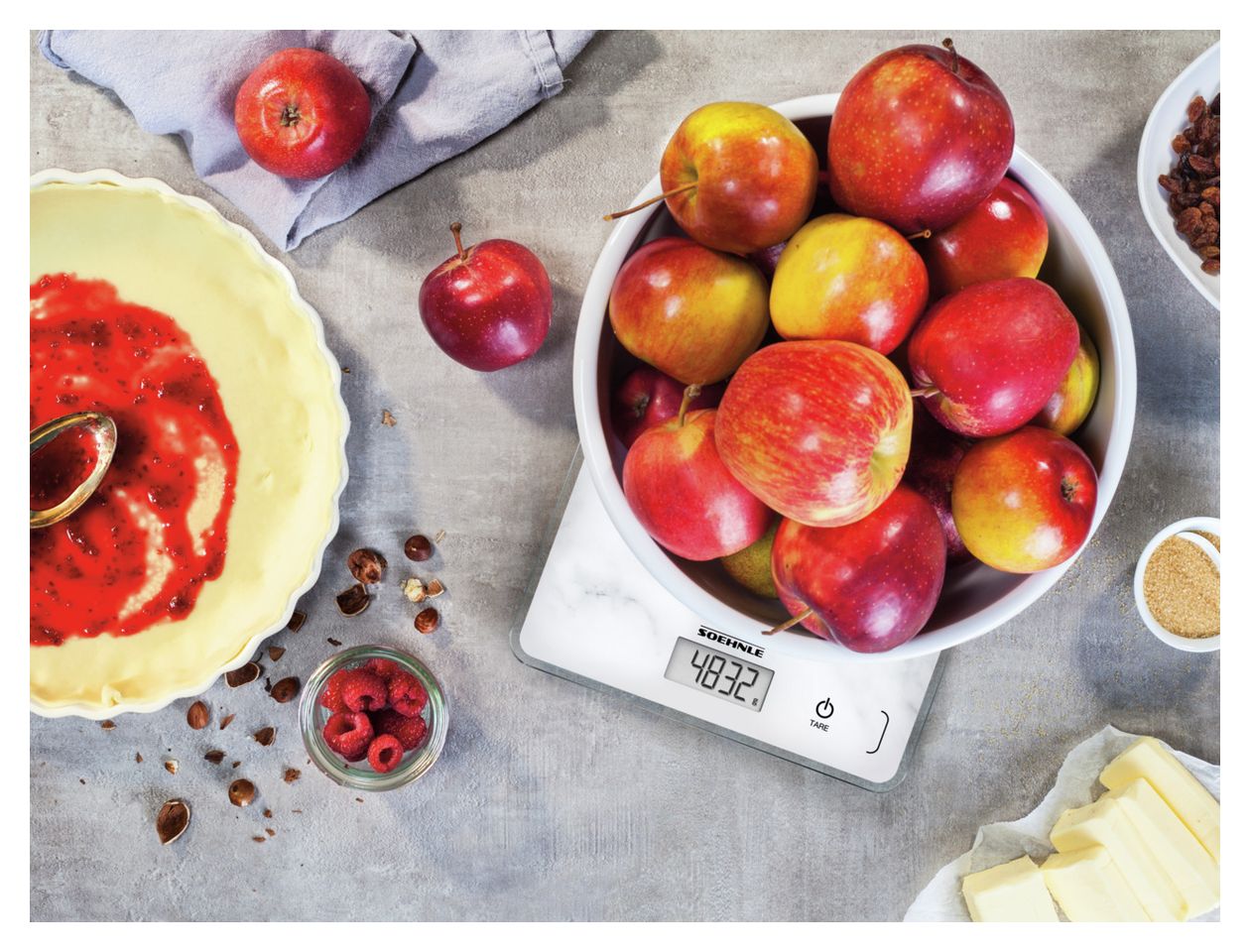 61516 Page Compact 300 Elektronische Küchenwaage bis 5 kg Genauigkeit 1 g  (Marmorfarbe) 