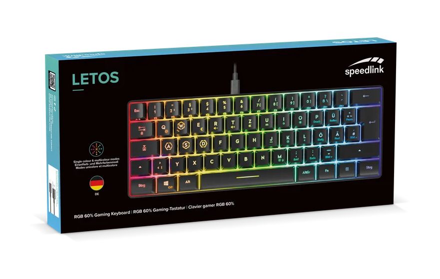 SL-670014 RGB-LED Gaming Tastatur RF kabellos + USB  (Schwarz) 