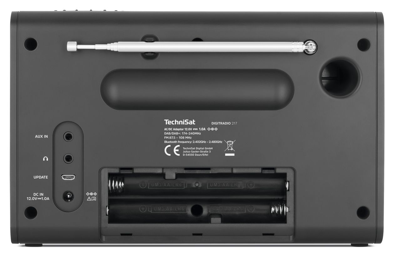 Digitradio 217 Bluetooth DAB+, FM, VHF Radio Tragbar  (Schwarz) 