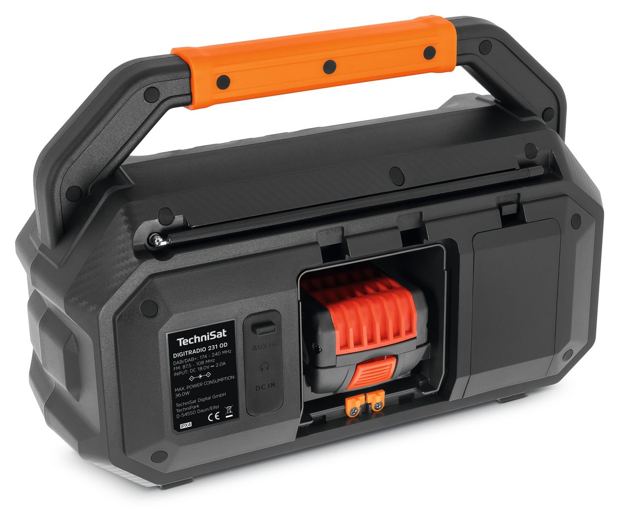 DigitRadio 231OD Bluetooth DAB+, FM Radio Tragbar IPX4  (Schwarz) 