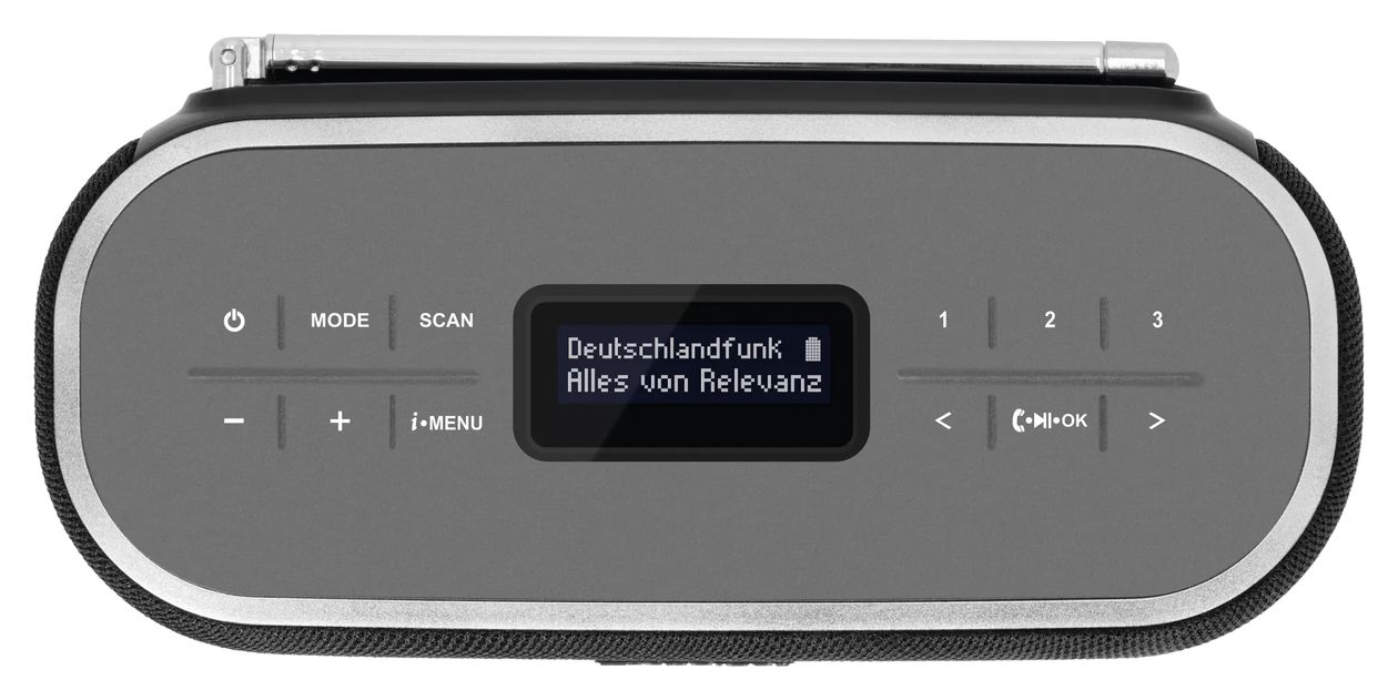 Viola BT1 Bluetooth DAB+, FM Radio Tragbar  (Schwarz, Grau) 