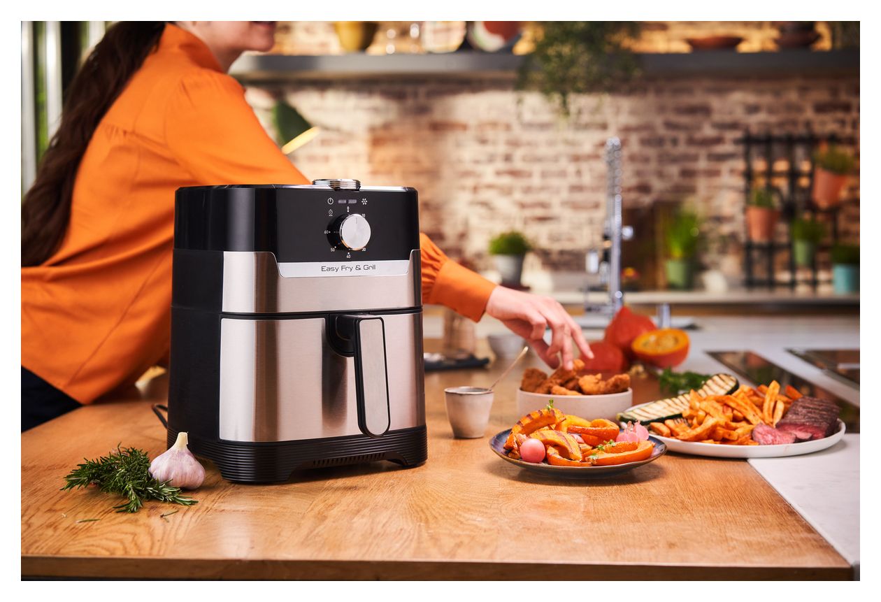EY501D Easy Fry & Grill Classic Heißluftfritteuse 4,2 l 1550 W  (Edelstahl) 