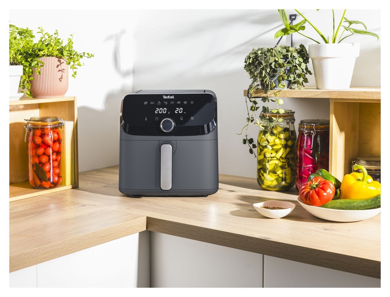 EY855BE0 Easy Fry Mega Heißluftfritteuse 7,5 l 2020 W  (Grau) 