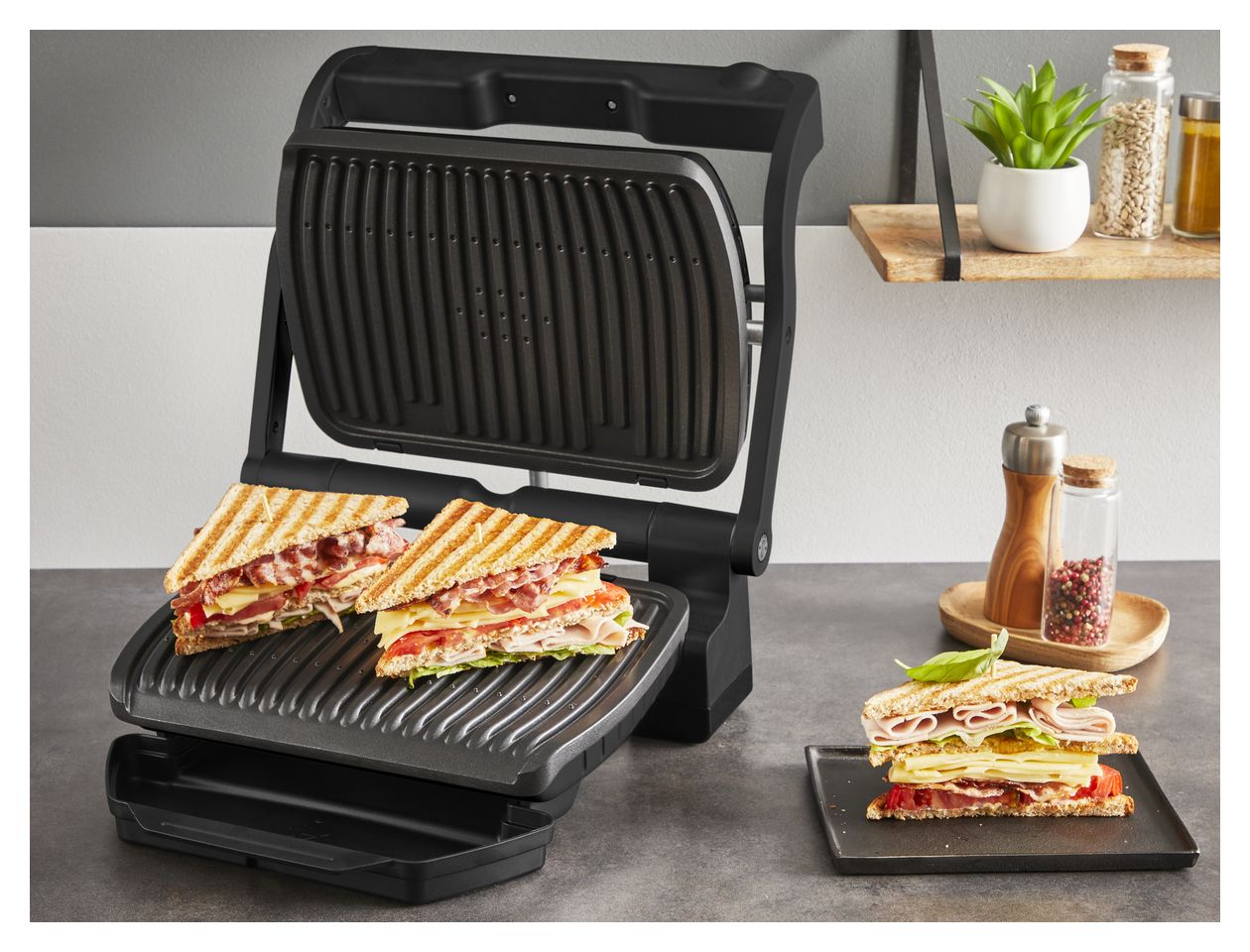 GC7178 Optigrill+ 1 Zone(n) 2000 W mit 300 x 200 mm Fläche  (Schwarz) 