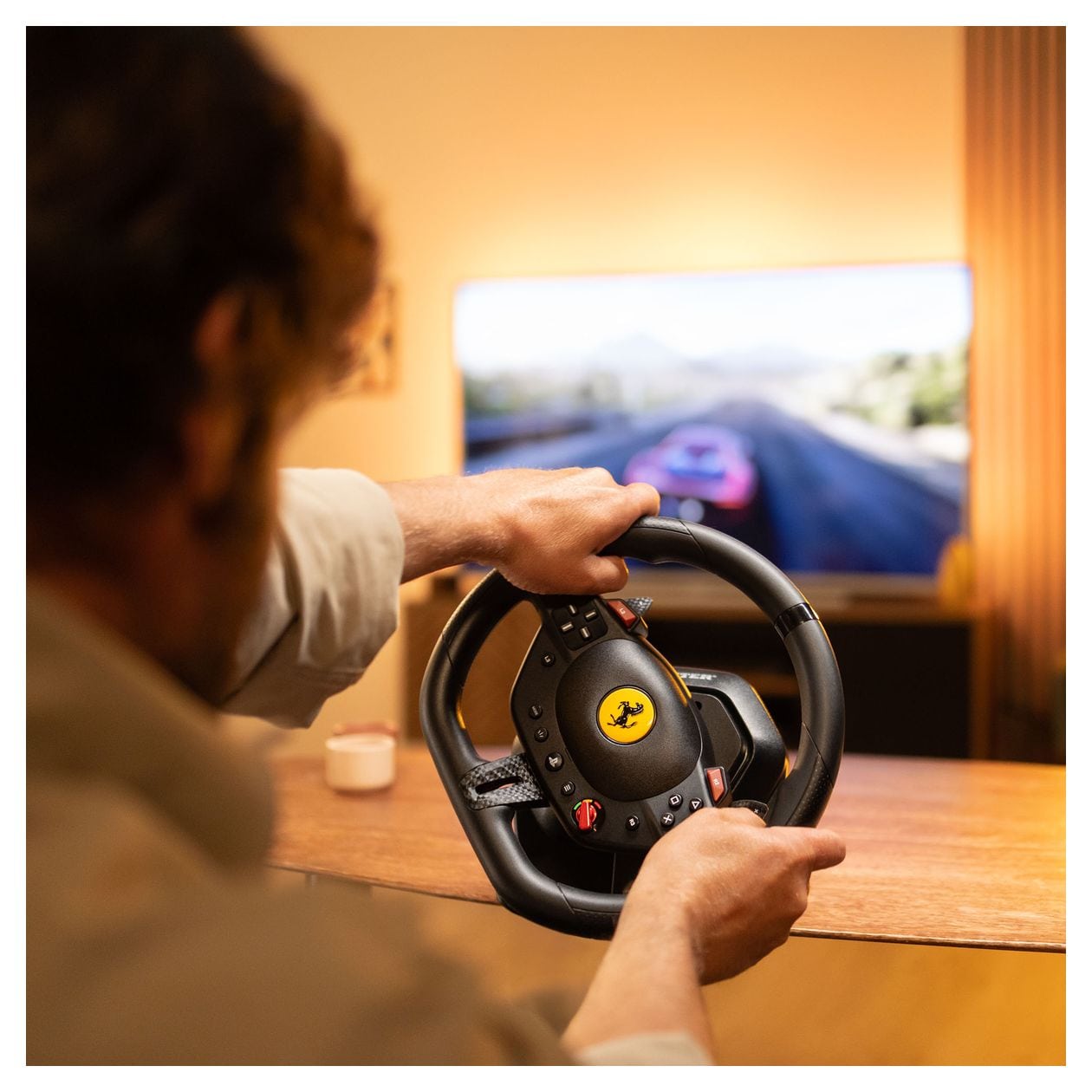 T98-P Ferrari 296 GTB Analog / Digital Lenkrad + Pedale für PC, PlayStation PS4, PlayStation PS5  (Schwarz) 