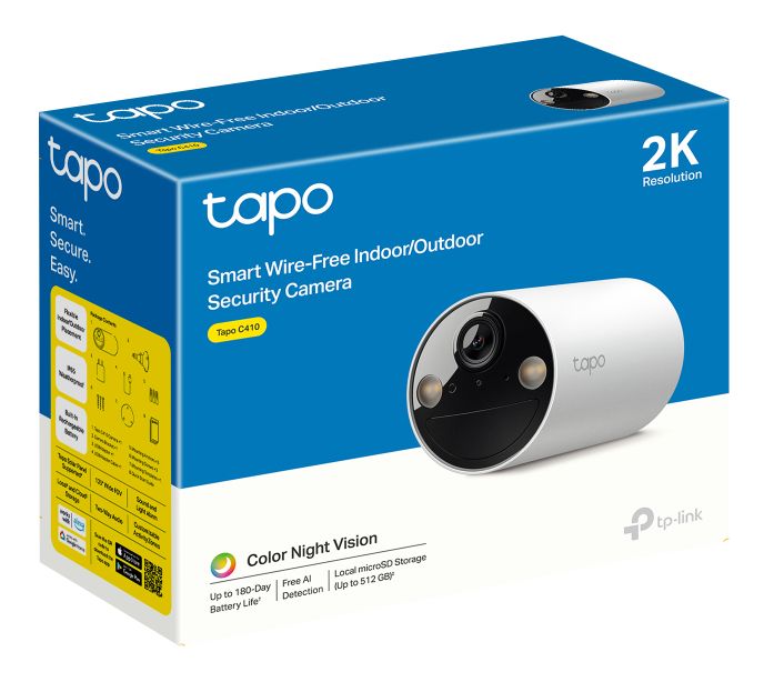 Tapo C410 2304 x 1296 Pixel IP-Sicherheitskamera IP65 Außen Nachtsicht  (Weiß) 
