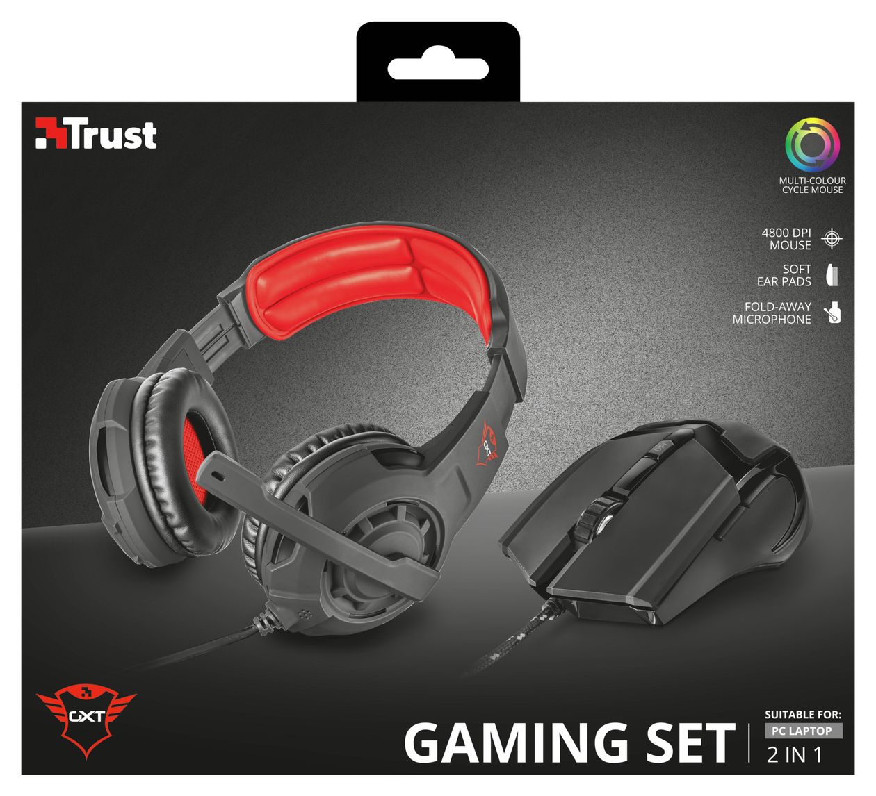 GXT784 Over Ear Kopfhörer Kabelgebunden  (Schwarz, Rot) 