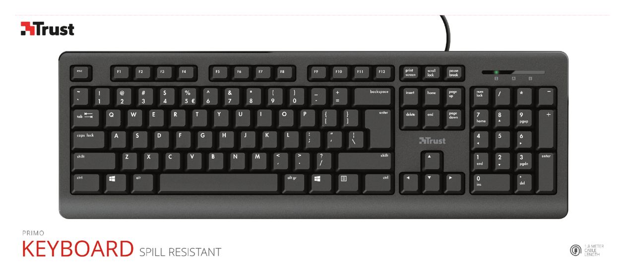 Primo Universal Tastatur USB  (Schwarz) 