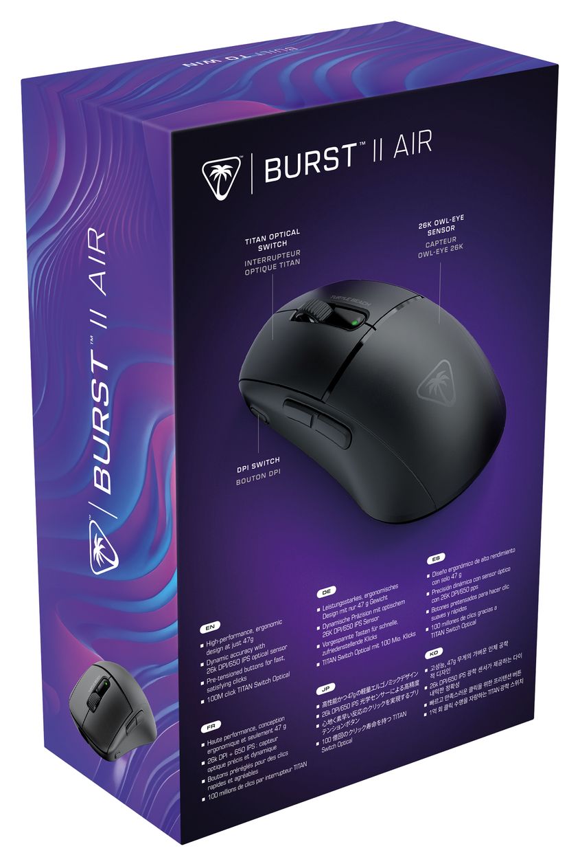 Burst II Air 26000 DPI Gaming Maus Optisch  (Schwarz) 