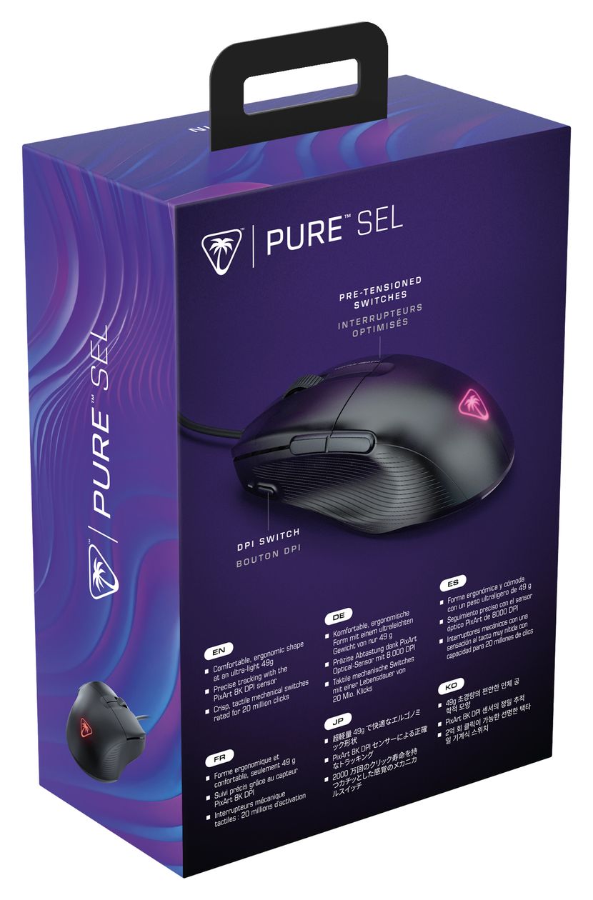 Pure SEL 8000 DPI Gaming Maus Optisch  (Schwarz) 