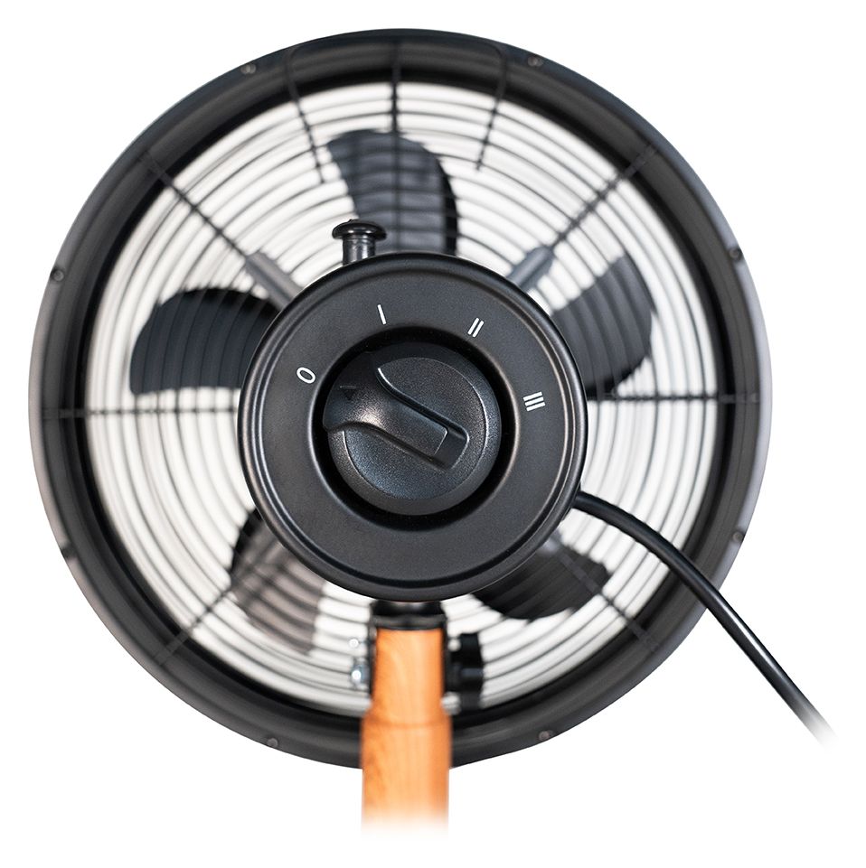 Black Steel Ventilator Tisch neigbar  (Schwarz, Holz) 