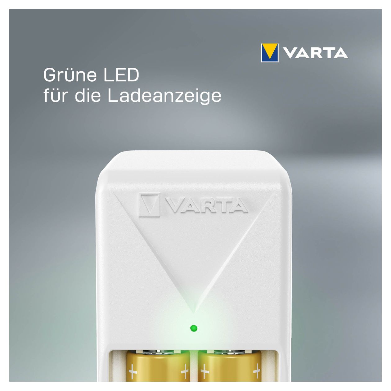 Akku Ladegerät, Batterieladegerät für wiederaufladbare Batterien, lädt 2 oder 4 AA/AAA gleichzeitig, Pocket Charger, kompakte Form, unbestückt, weiß 