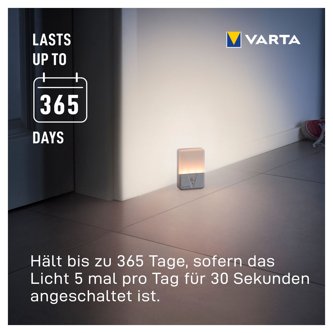 Nachtlicht mit Bewegungsmelder LED Warmweiß Batterie  (Weiß) 