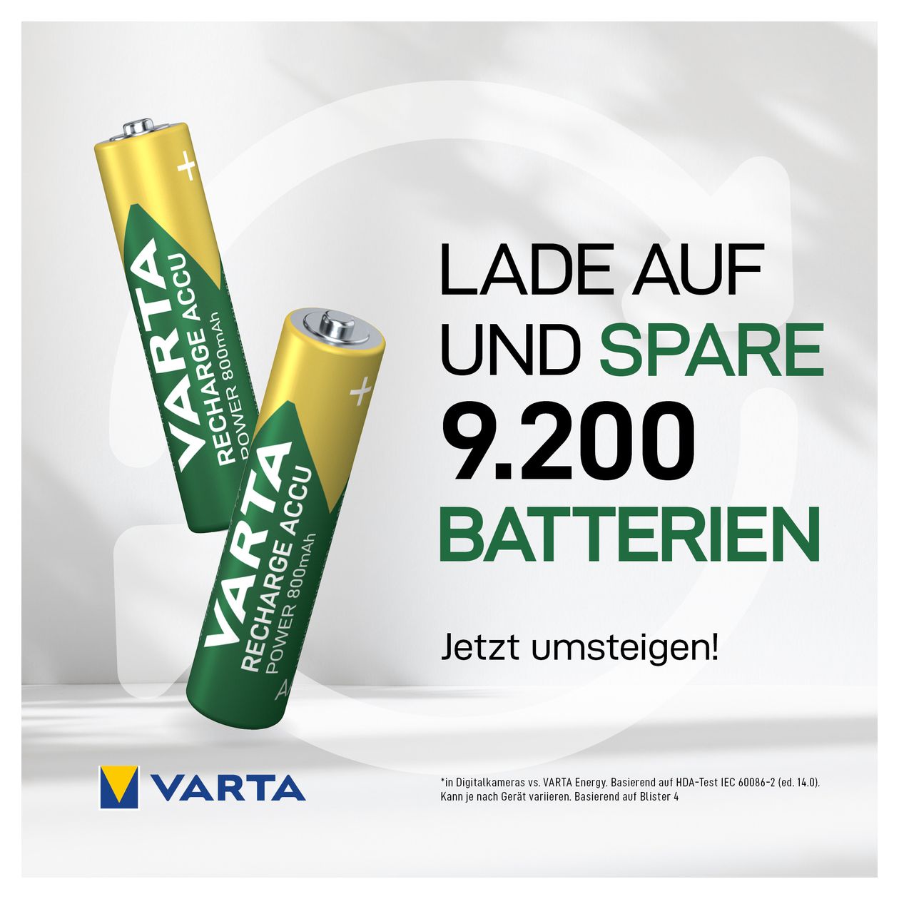 Recharge Accu Power AAA 800 mAh 4er Pack (vorgeladener NiMH-Akku, Micro, wiederaufladbarer Akku, gebrauchsfertig) 