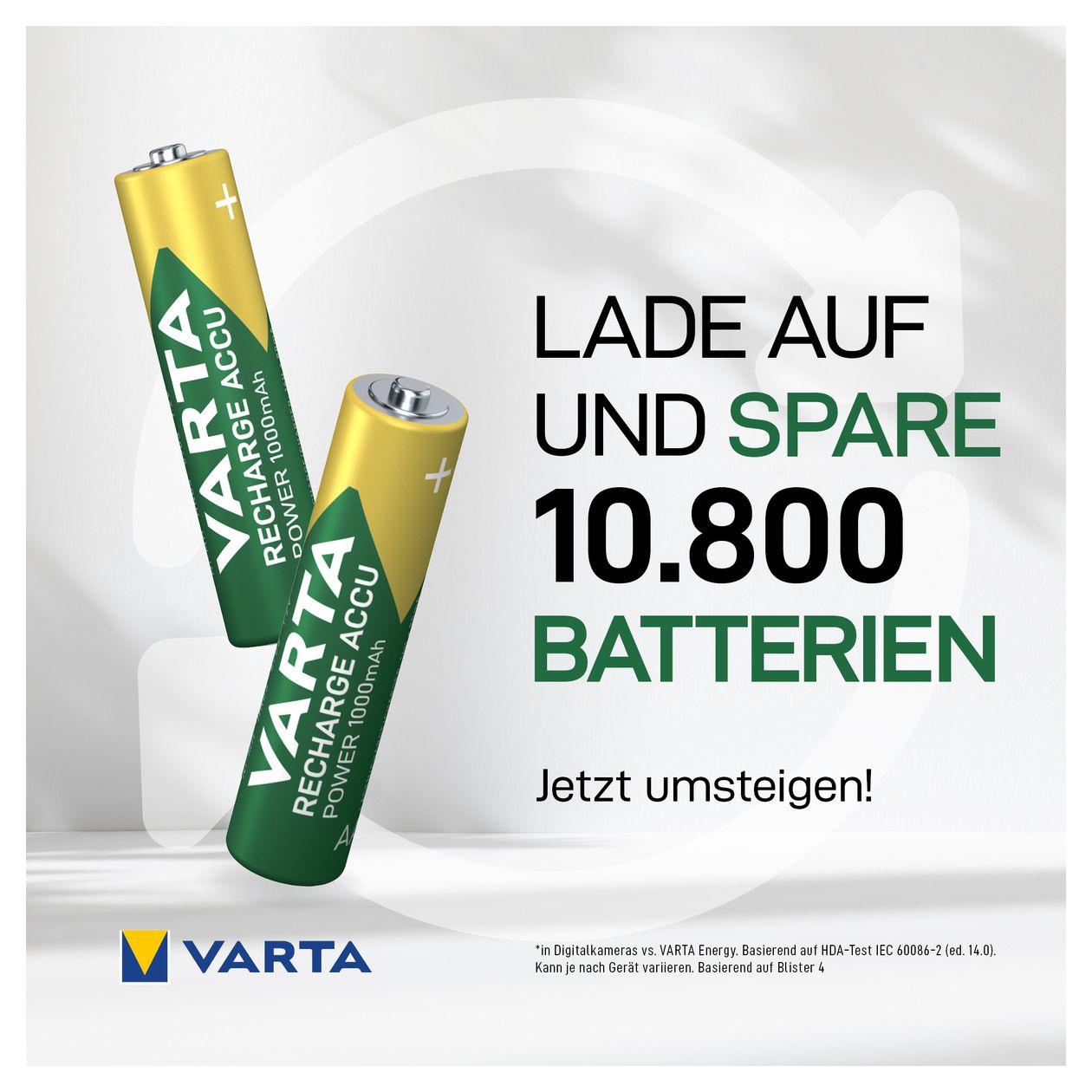 Recharge Accu Power AAA 1000 mAh 4er-Pack (vorgeladener NiMH-Akku, Micro, wiederaufladbarer Akku, gebrauchsfertig) 