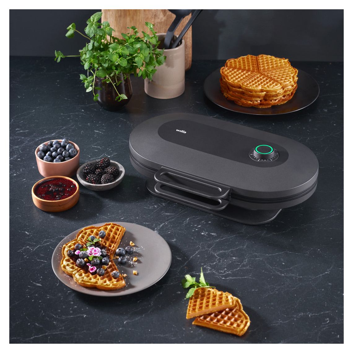 WM5DB-200P Joy Double Waffeleisen Herz (Form) für 10 Waffel(n) 1500 W 