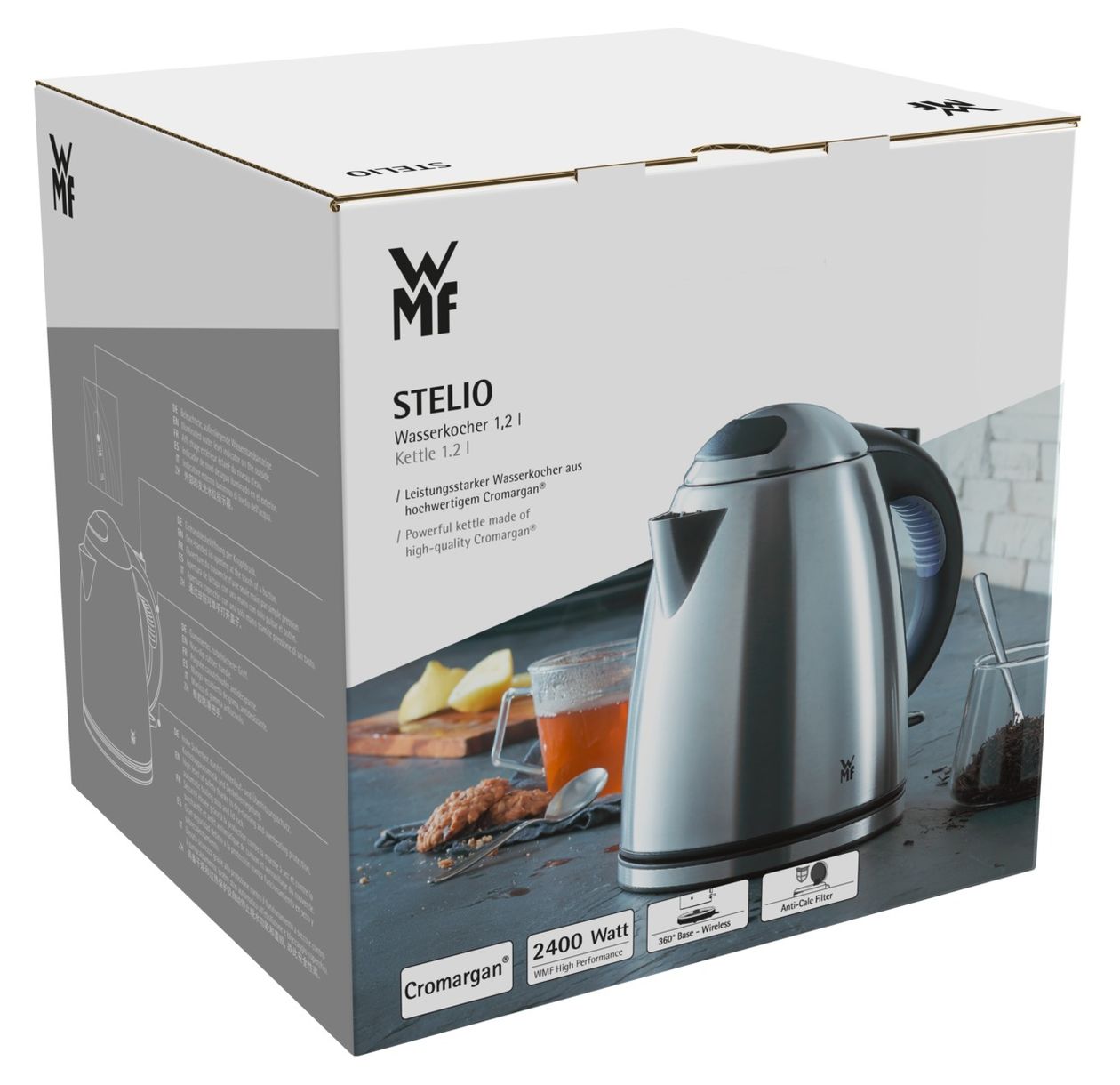 Stelio 1,2 l Wasserkocher 2400 W  (Schwarz, Edelstahl) 