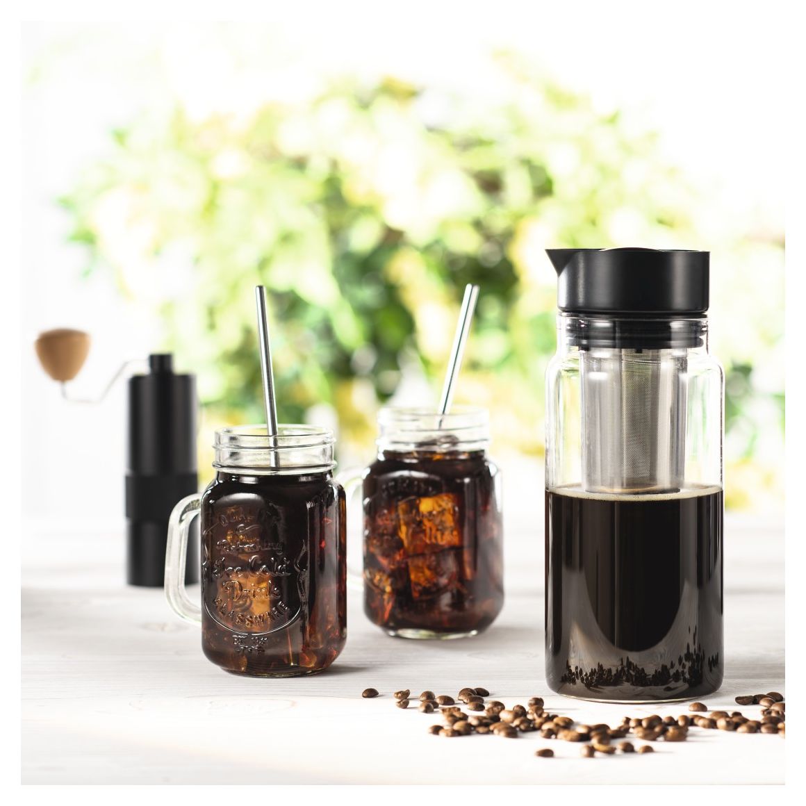 111254 Cold Brew Kaffeebereiter 5 Tassen Filterkaffeemaschine (Schwarz, Transparent) 