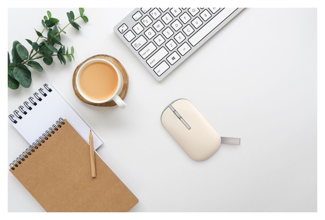 Marshmallow Mouse MD100 1600 DPI Büro Maus Optisch  (Beige, Grün) 
