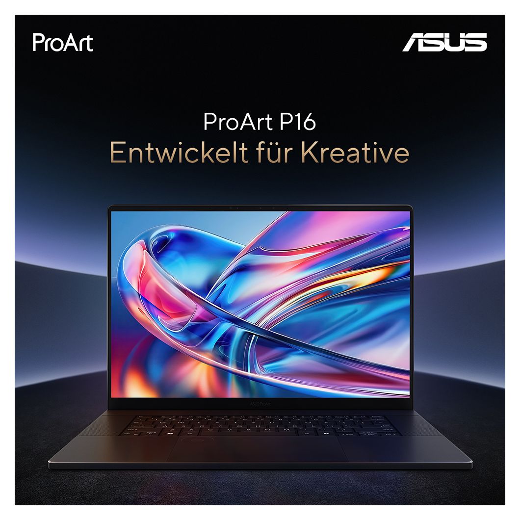 ProArt P16 H7606WX-SE008X Copilot+ PC WQXGA Notebook 40,6 cm (16 Zoll) 3840 x 2400 Pixel 2 TB SSD Windows 11 Pro AMD Ryzen 9 max. 5,1 GHz  (Schwarz) 