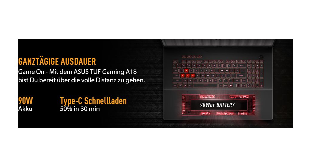 TUF Gaming FA808UM-S8060W WUXGA Notebook 45,7 cm (18 Zoll) 1920 x 1200 Pixel 16 GB Ram 1 TB SSD Windows 11 Home AMD Ryzen 7 max. 5,1 GHz NVIDIA GeForce RTX 5060  (Grau) 