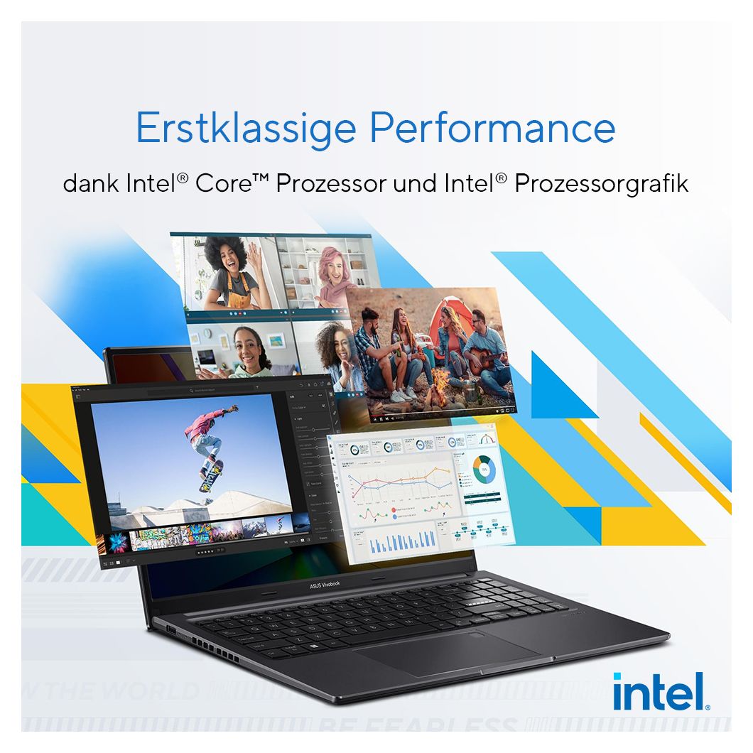 Vivobook 15 Oled X1505VA-MA921 2K Ultra HD Notebook 39,6 cm (15.6 Zoll) 2880 x 1620 Pixel 8 GB Ram 512 GB SSD Intel® Core™ i9 max. 5,4 GHz intern  (Silber) 