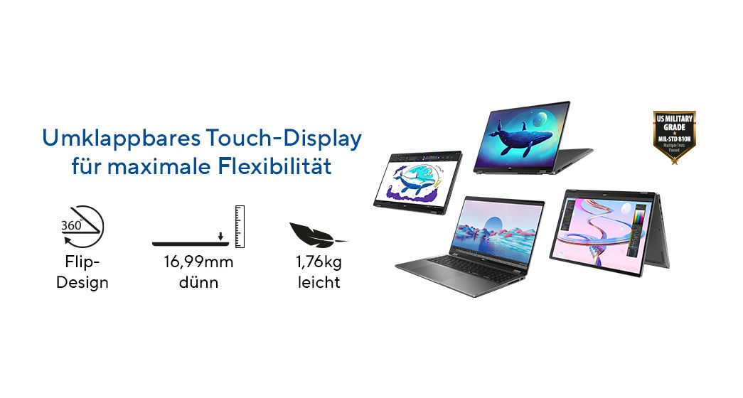 Vivobook Flip TP3607SA-SI716W Copilot+ PC WUXGA Notebook 40,6 cm (16 Zoll) 1920 x 1200 Pixel 512 GB SSD Windows 11 Home Intel Core Ultra 7 max. 4,8 GHz  (Grau) 