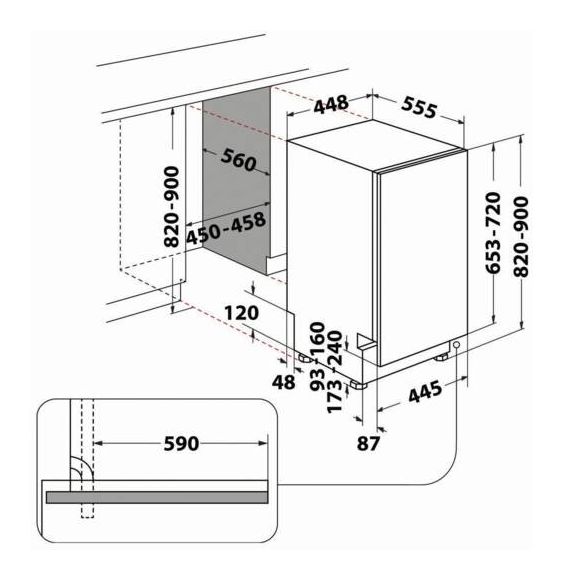 BKRIAS 60 cm Geschirrspüler vollintegriert (ohne Front) Sehr leise 10 Maßgedecke ActiveDry 