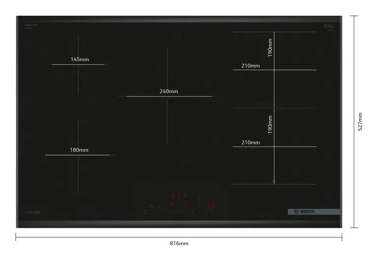 HBD476AB84 (HBA4720B3 + PVW895HC1E) Backofen-Set groß AutoClean mit autarkem 80 cm Induktions Kochfeld 
