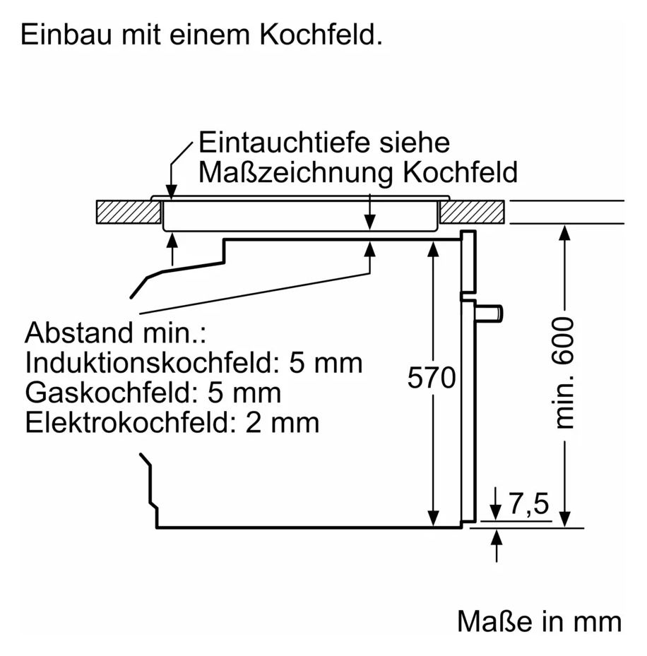 HBDMATTK01 (HBA4340B3 + PVW89BHC1E) Backofen-Set groß AutoClean mit autarkem 79,2 cm Induktions Kochfeld 