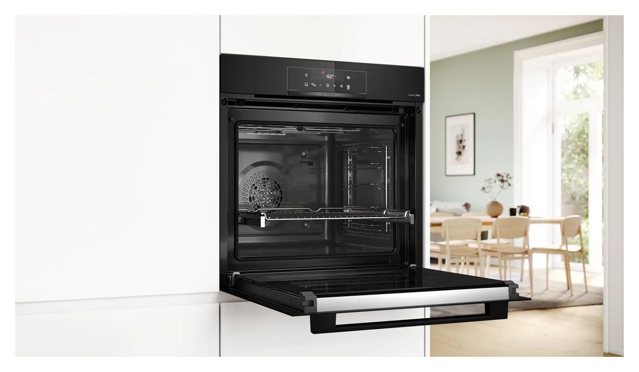 Serie 4 HQA4720B3 Einbaubackofen groß Dampfgaren AutoClean (Schwarz) 