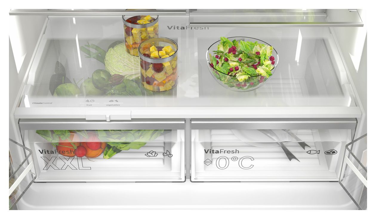 Serie 6 KFD96APEA Side-by-Side Kühl-/ Gefrierkombination 375 l / 199 l 327 kWh NoFrost 1830 mm x 905 mm  (Edelstahl) 