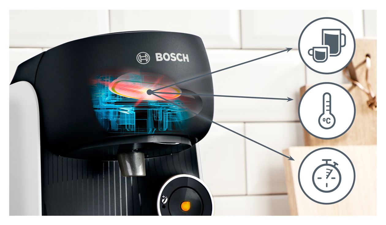 TAS164E Tassimo Finesse Kaffeekapsel Maschine  (Schwarz, Weiß) 