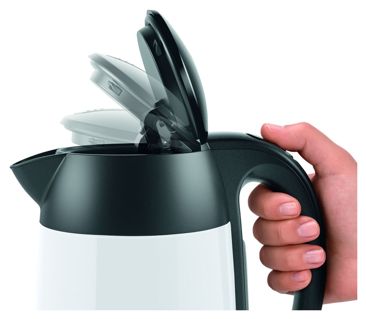 TWK3P421 DesignLine 1,7 l Wasserkocher 2400 W  (Schwarz, Weiß) 