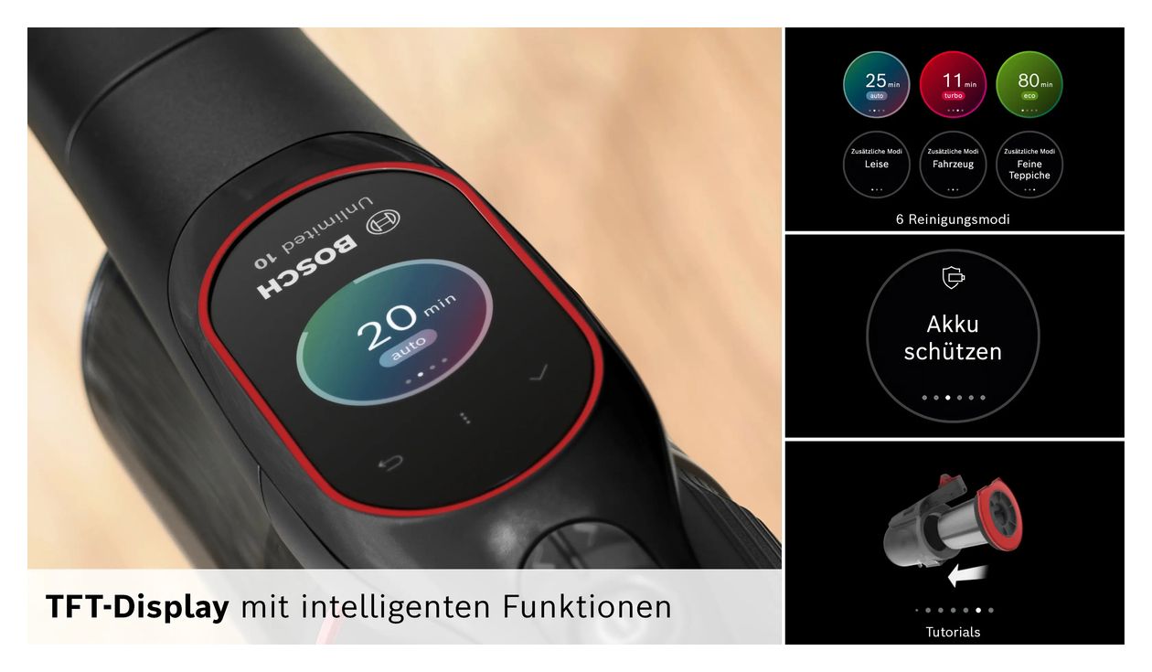 Unlimited 10 BKS1042POW Handstaubsauger Beutellos bis 80 min Laufzeit HEPA  (Schwarz) 