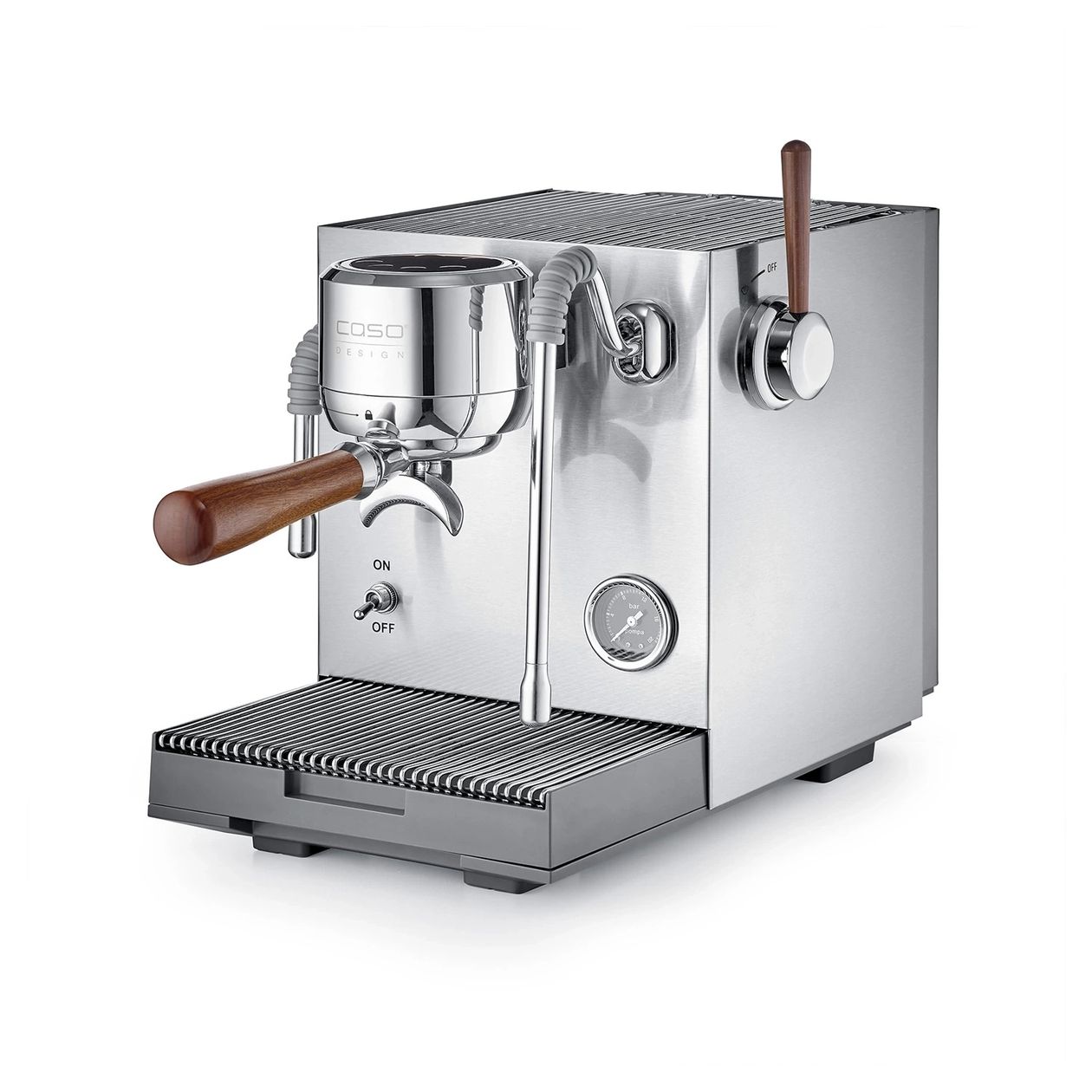 1825 Espresso Gourmet Advanced Siebträger Kaffeemaschine 19 bar 3000 W  (Silber) 