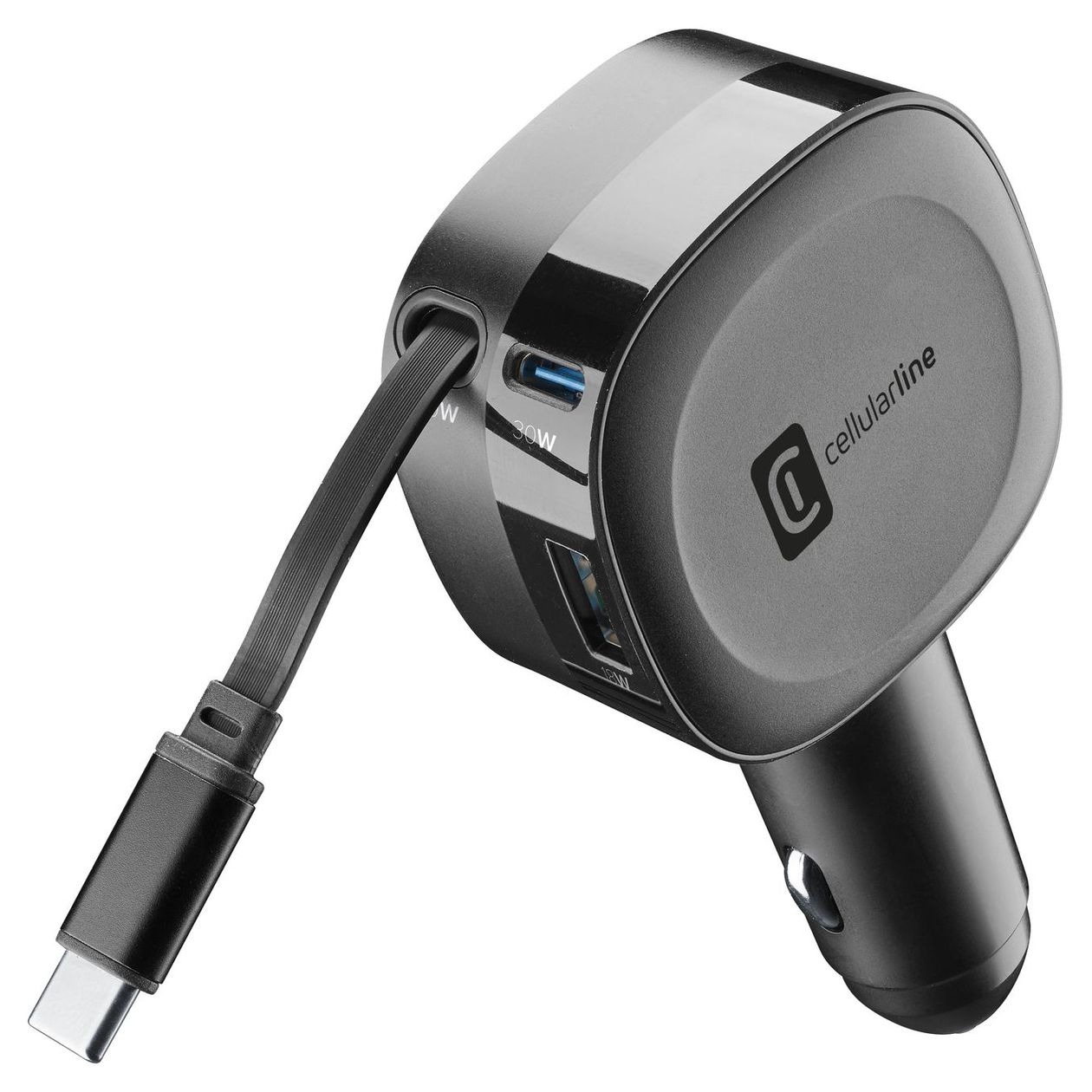 Retractable Car Charger 60W-Autoladegerät mit einziehbarem Kabel 