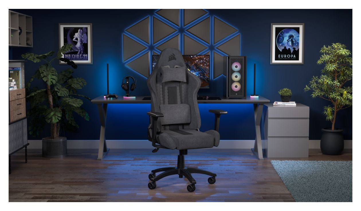 TC100 Relaxed Gamingstuhl bis 120 kg (Grau) 