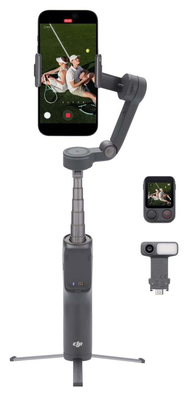 Osmo Mobile 8P Advanced Tracking Combo Stativ Gimbal für Smartphone faltbar Bluetooth  (Schwarz) 